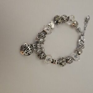 Love Charm Bracelet Silver Gift For Her Anniversary Birthday Mothers Day Present